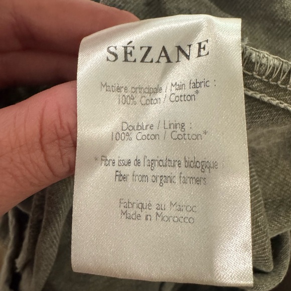 Sezane Rome High Waist Green Shorts - Picture 8 of 9